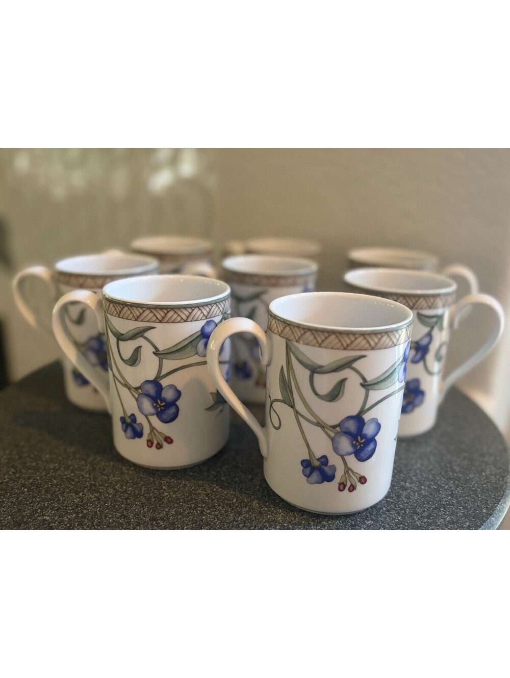 Dansk Portugal Umbrian Flowers Set of 8 Mugs  #2503